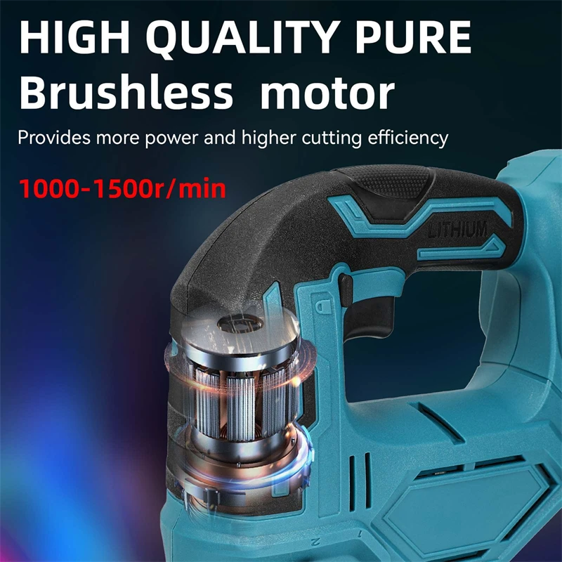 65MM 2900RPM Cordless Jigsaw 750W Electric Jig Saw Portable Multi-Function Woodworking Power Tool for Makita 18V Battery