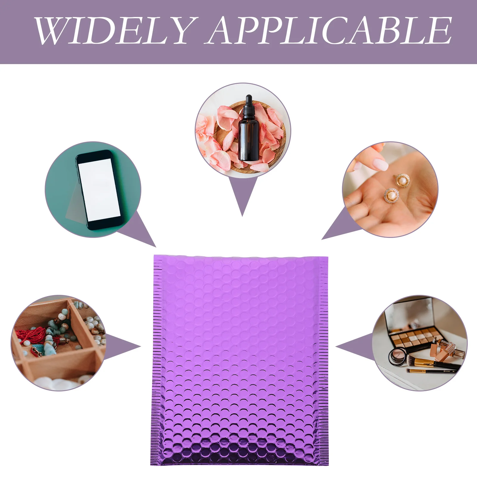 Enveloppes d'expédition multifonctions portables à bulles, 10 pièces, pour le stockage en mouvement, sacs d'expédition à bulles violettes