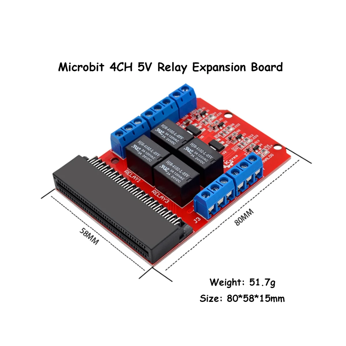 Microbit 4 Channel Relay Module Shield 5V High Trigger Programming Educational Kids Teaching Microbit Expansion Board