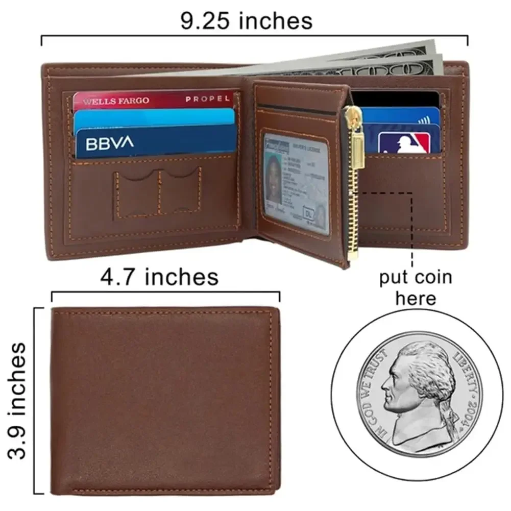 2025 Engraved Photo Short Purse Custom Folding Premium Wallet Personalized Wallet for Dad Father's Day Husband Gifts for Him Men