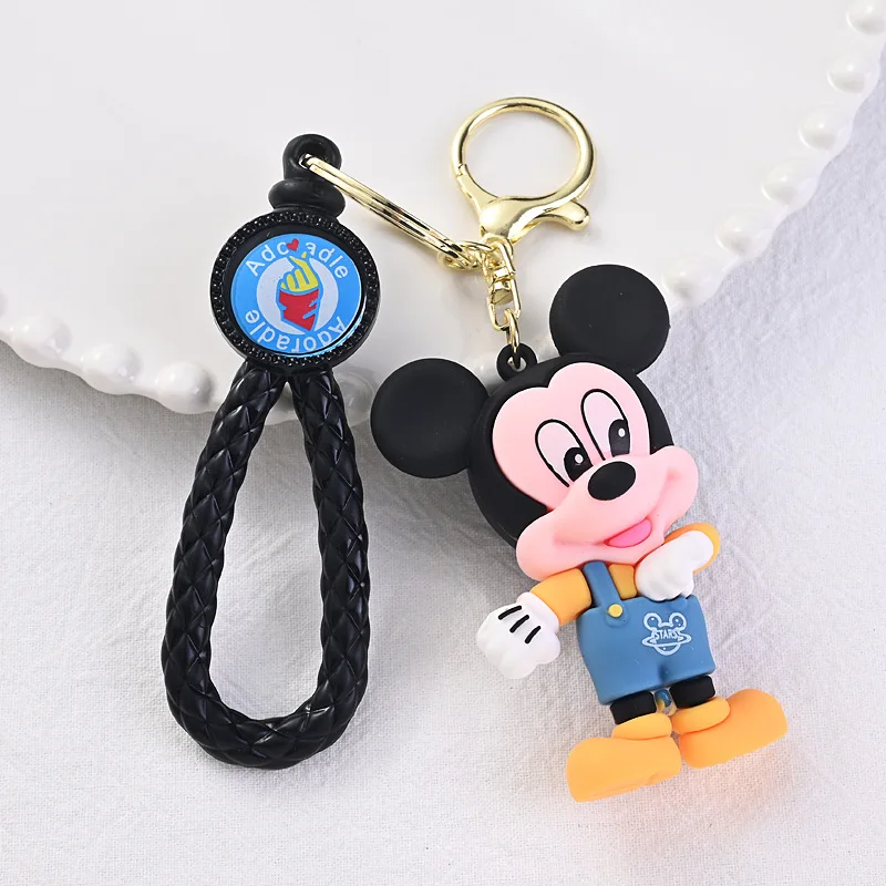 MINISO Disney Cartoon Keychain Mickey Minnie Donald Duck Goofy Silicone Pendant Key Holder Cute Jewelry Decoration Accessories