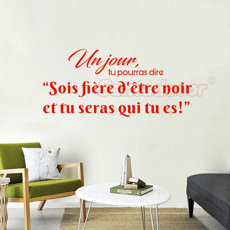 Sois Fiere D'etre Noir Vinyl Sticker French Quote Mural Home Decor Wallpaper Living Room Art Decal House Decoration Poster