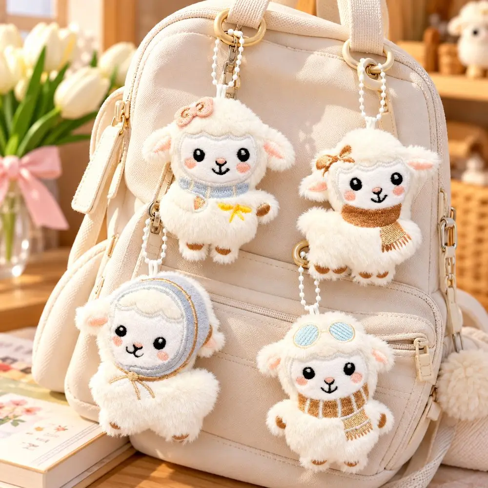 Cute Lamb Keychain Texture Lightweight Design Backpack Pendant Decorative Accessories Soft Material Lamb Pendant Daily Carry
