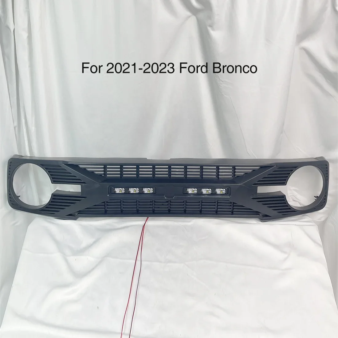 Car Grills Front Bumper Grille Grill For 2021 2022 2023 Ford Bronco 2/4 Door 2.3L 2.7L with Off-Road Lights ABS