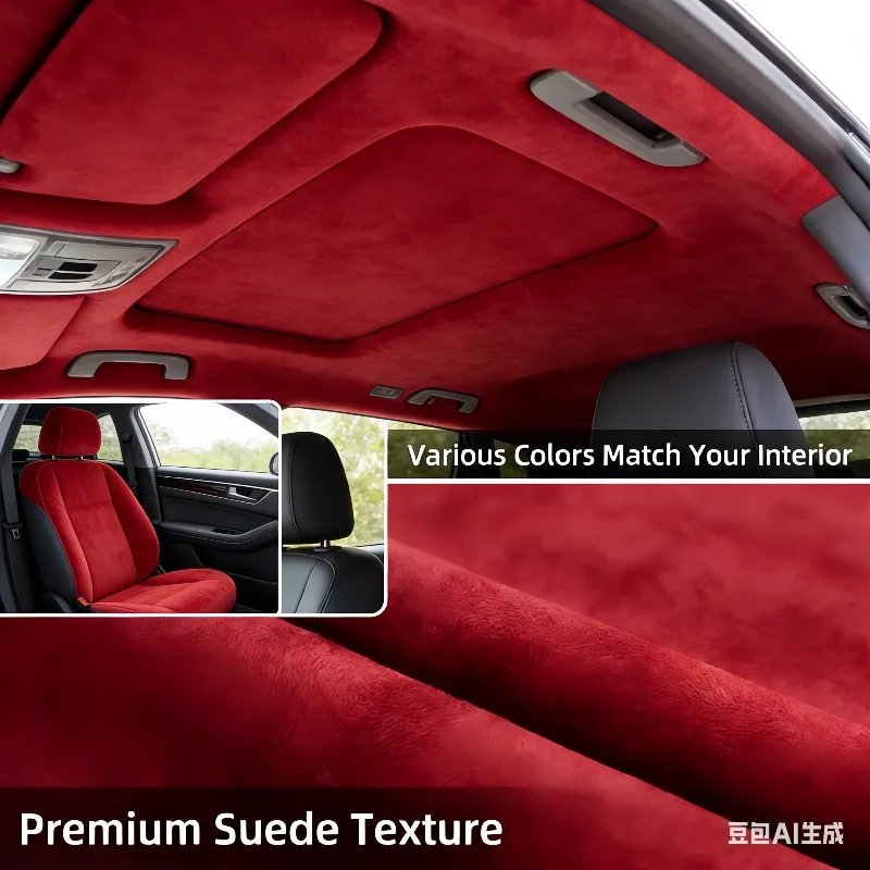 

Самоклеящаяся гибкая эластичная замшевая ткань для обшивки потолка автомобиля (DIY) – для ремонта салона, крыши, дверей, багажника