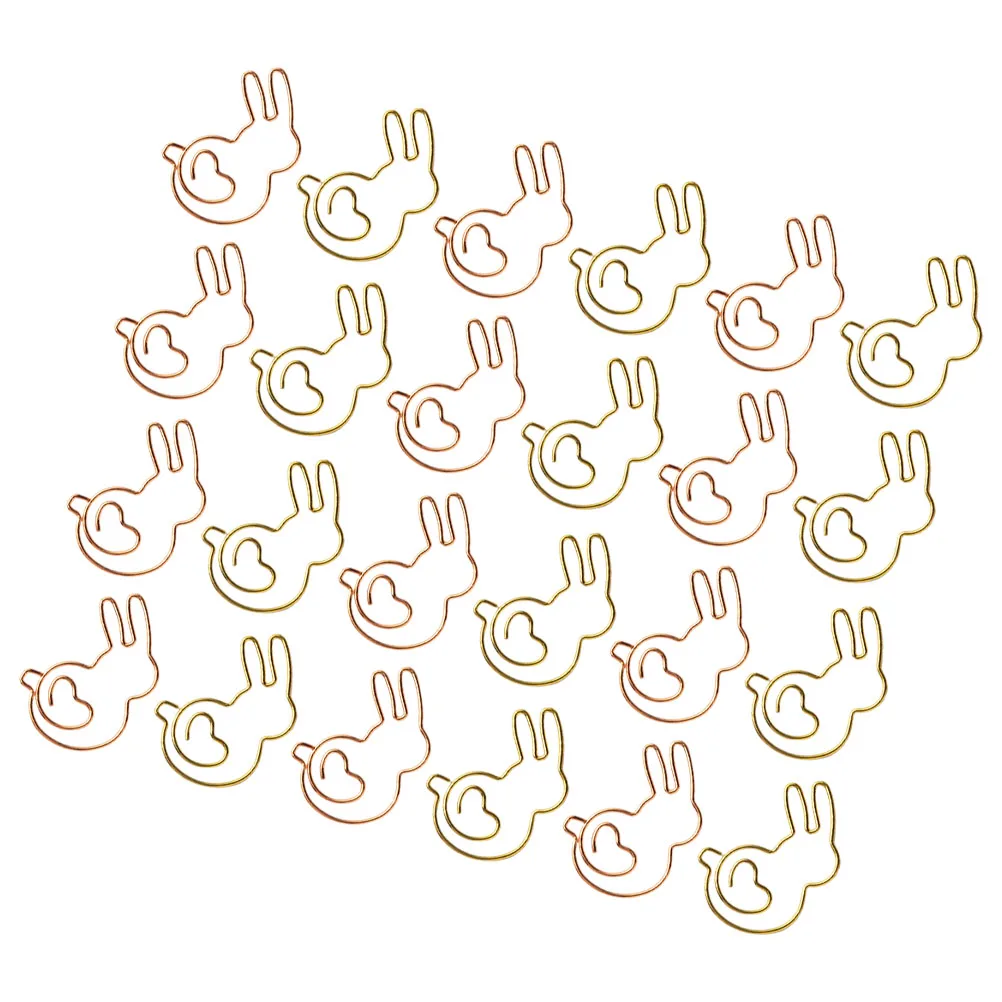 

30Pcs Office Paper Clips Lovely Bunny Design Strong Hold File Clips for Notes Memos Photos Desk Organization Use