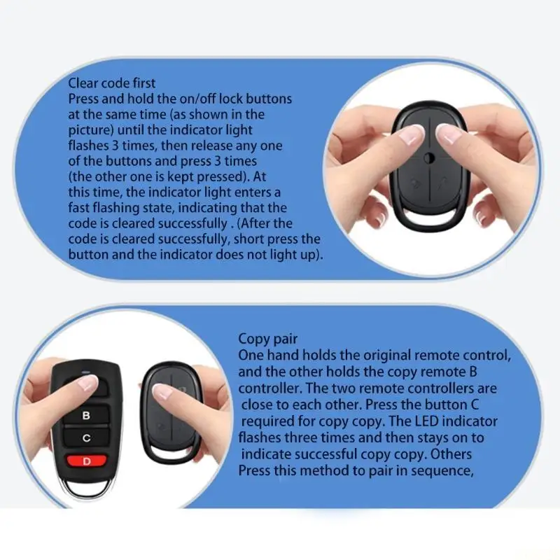 B03F 433MHz Remote Control Switch Duplicator Clone Rolling Code for Gate Garage Door Opener, Rolling Code
