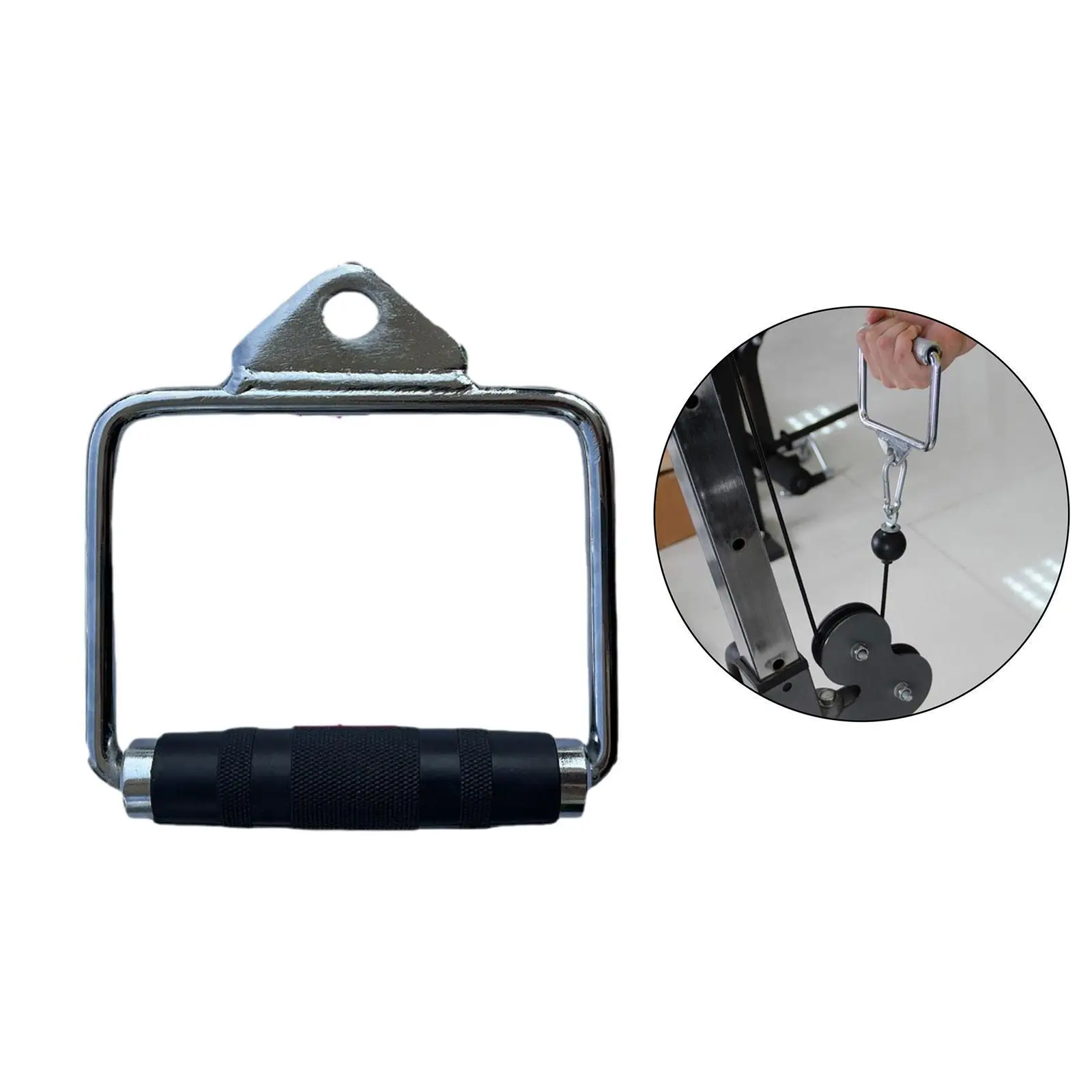 

Pull Down D Row Handle Single LAT Pulldown Attachment Triceps Biceps Training Steel Men Women Rowing Cable Machine Attachment