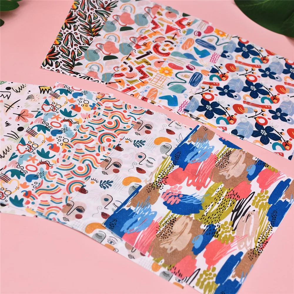SNASAN Soft Pottery Polymer Clay Watercolor Transfer Paper Geometric Abstract Drawing Ornament Pendants Eearrings Jewelry Making
