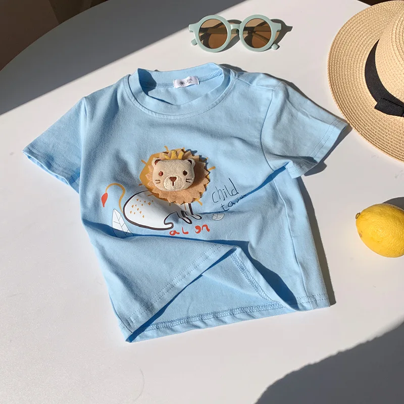 2-10T Summer Infant T Shirt Toddler Kid Baby Boy Girl Clothes Short Sleeve Dog Print Tshirt Cute Sweet Casual Tee Top Outfit