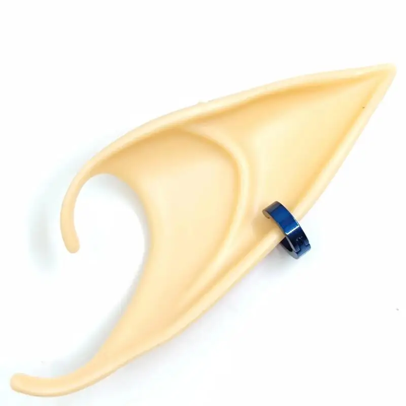 애니메이션 링크 코스프레 가발 공주 금발 갈색 저항 합성 29cm 머리 할로윈 파티 링크 가발 + 엘프 귀 귀걸이 정장