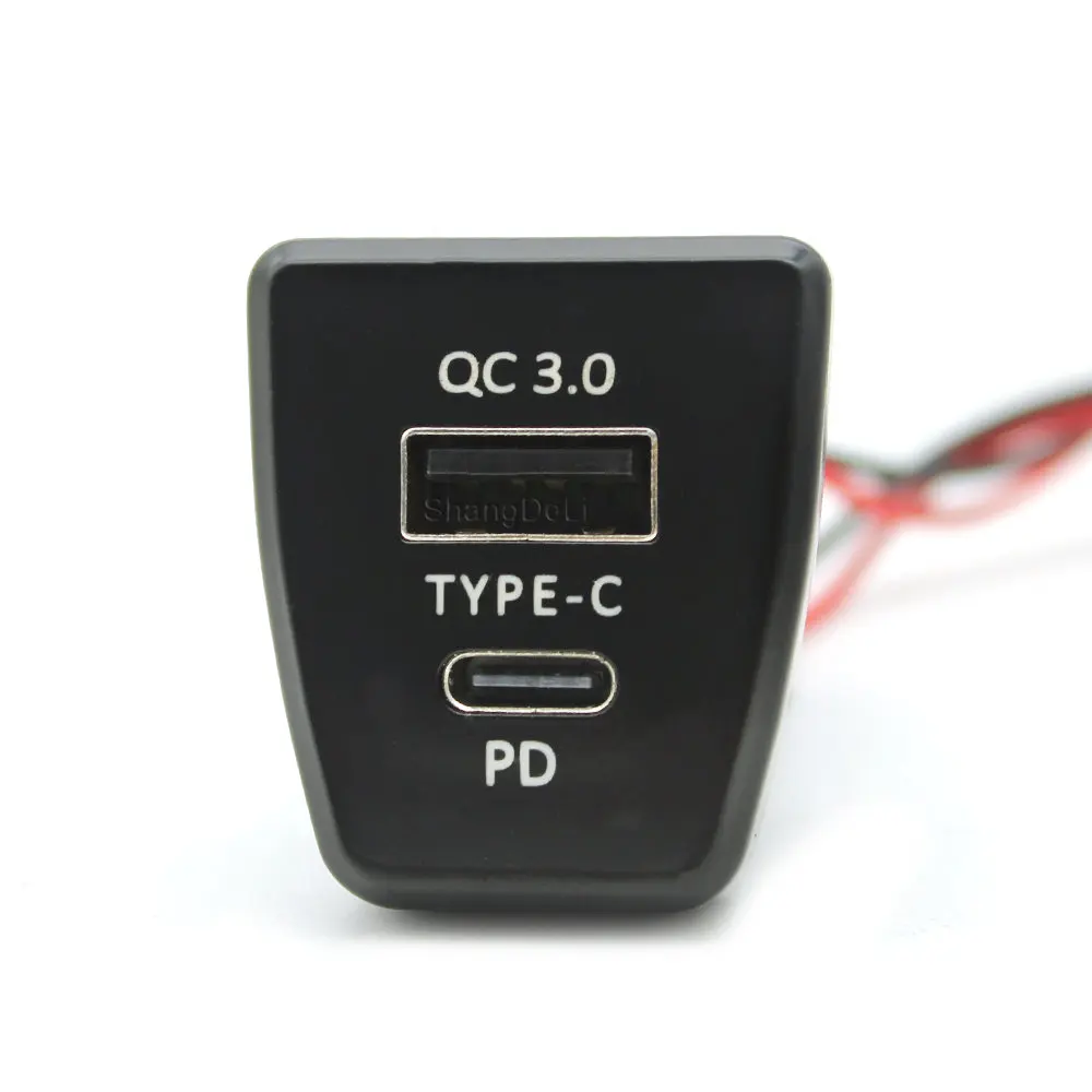 Prise petUSB de voiture pour Toyota Rav4, chargeur rapide, accessoires intérieurs, QC3.0, 2019, 2020