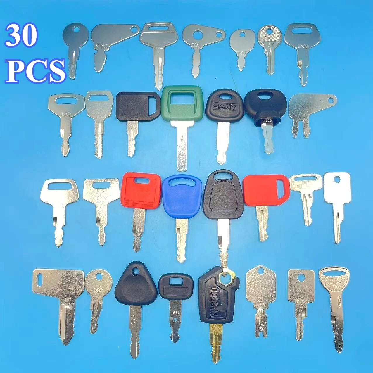 

30 шт. ключей зажигания для 5P8500 Bobcat Komatsu 787 Kubota SANY KOBELCO 455 430 166 Экскаватор, мини-погрузчик, бульдозер, трактор