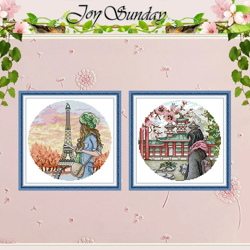 

World Travel Patterns Counted Cross Stitch Set DIY 11CT 14CT 16CT Stamped DMC Cross-stitch Kit Embroidery Needlework Home Decor