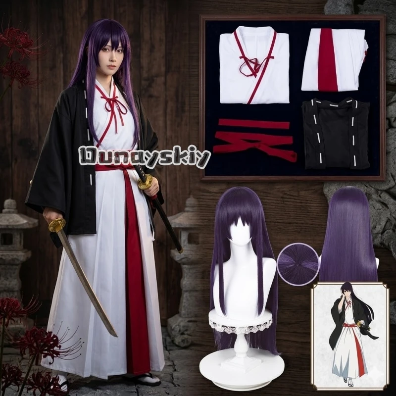 Asaemon Cosplay Wig Costume Uniform Full Set Anime Hell’s Paradise: Jigokumon Halloween Performance Uniform Carnival Clothes