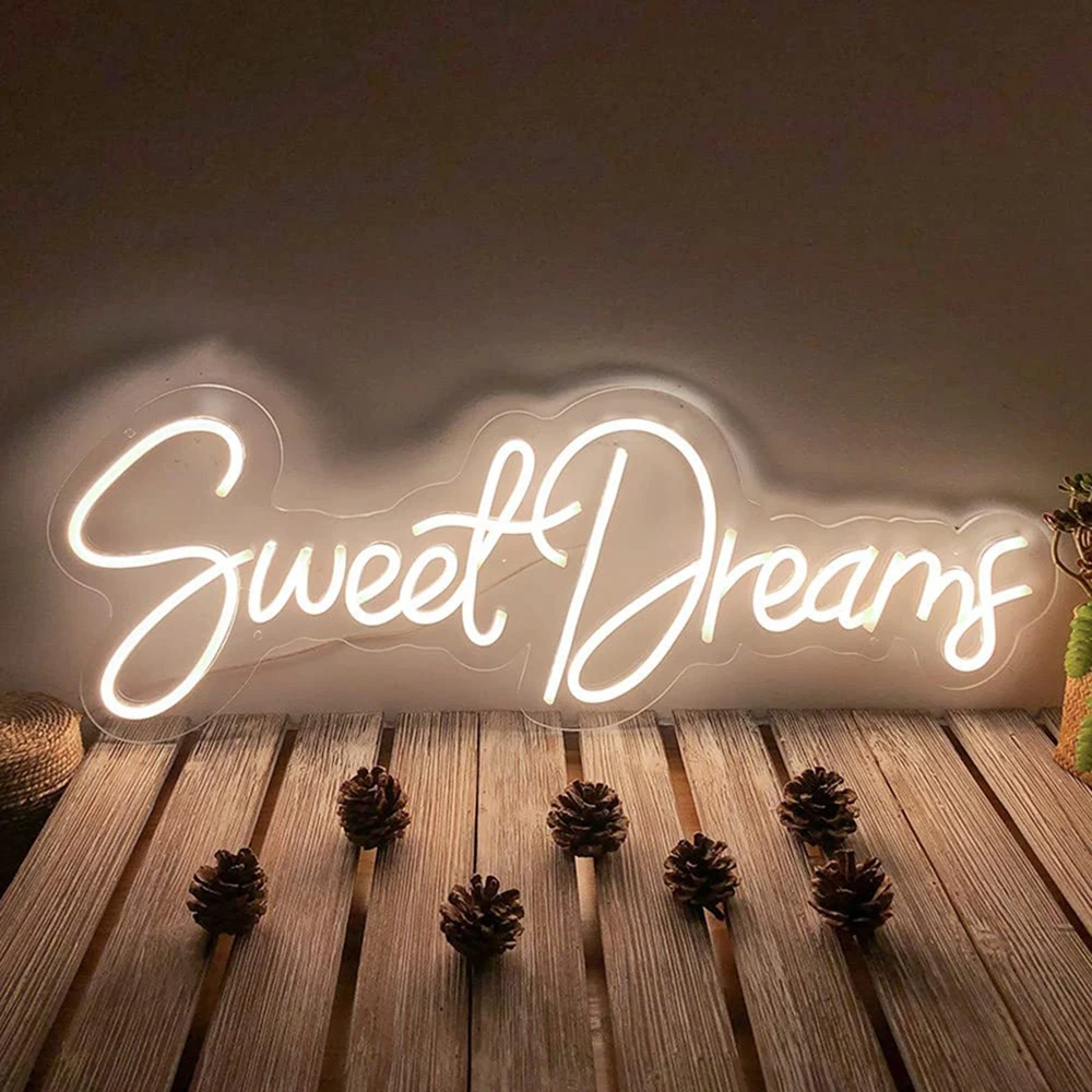 Sweet Dreams Neon Sign Light for Bedroom Living Room Wall Decor Led Neon Lights Home Party Bar Decorations Custom Neon Signs