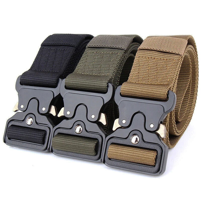 Men's Belt Army Outdoor Hunting Tactical Multi Function Combat Survival Quick Release Magnetic Buckle Waist Belts Straps Jeans