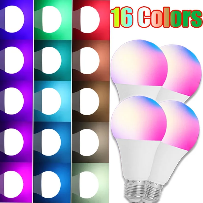 

16 цветов RGB лампа светодиодное домашнее освещение E27 220 В с регулируемой яркостью лампа с дистанционным управлением атмосфера украшение комнаты вечерние умные