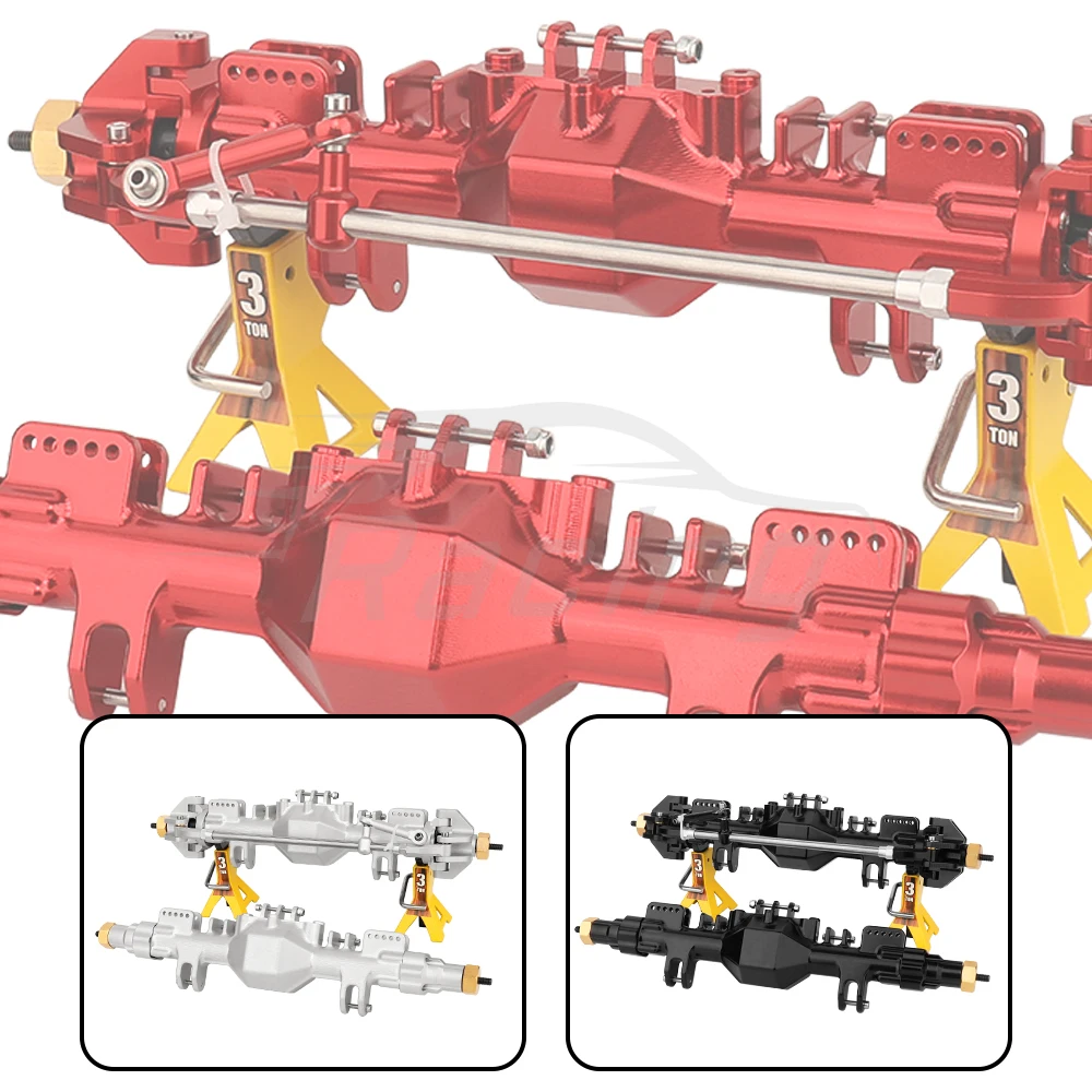 Stop aluminium przednie tylne osie ze stalowymi zębatkami dla RC 1/8 Losi LMT Monster Truck DIY zabawki zdalnie sterowane samochodu 1:8 części