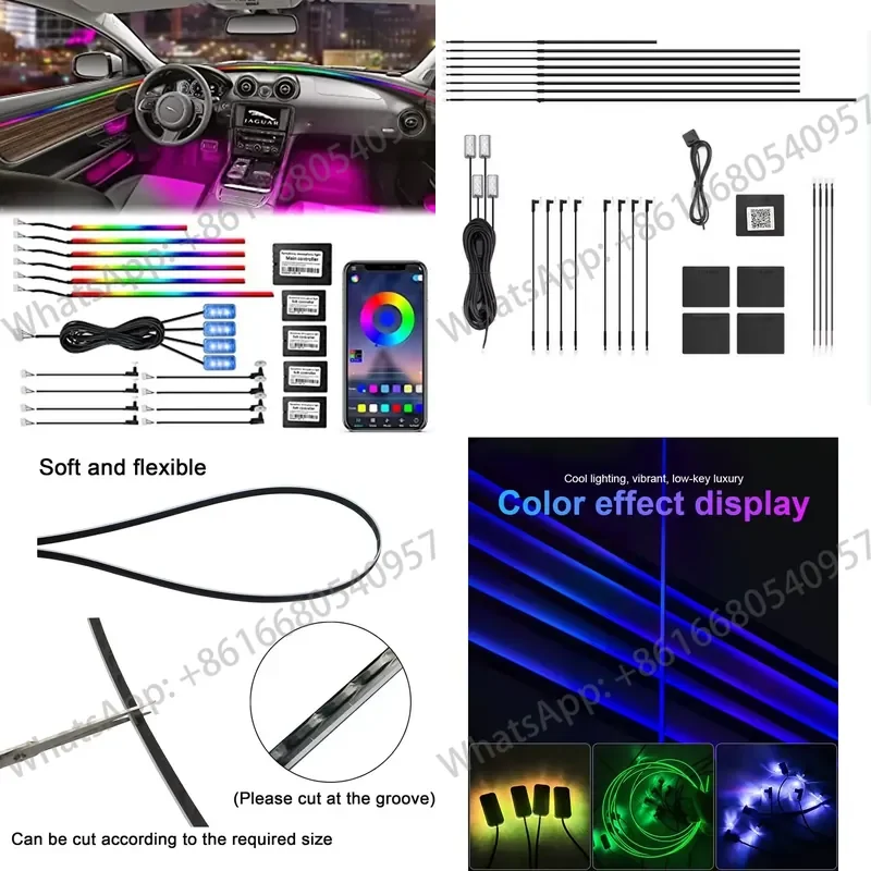 Factory Price Universal Atmosphere 256 Color LED Ambient Light Car Interior Decoration Lighting for Cars