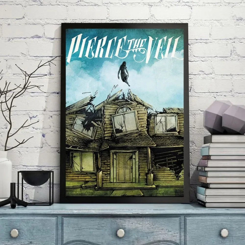 P-pierce The-Veil Band Poster Self-adhesive Art Poster Retro Kraft Paper Sticker DIY Room Bar Cafe Vintage Decorative Painting