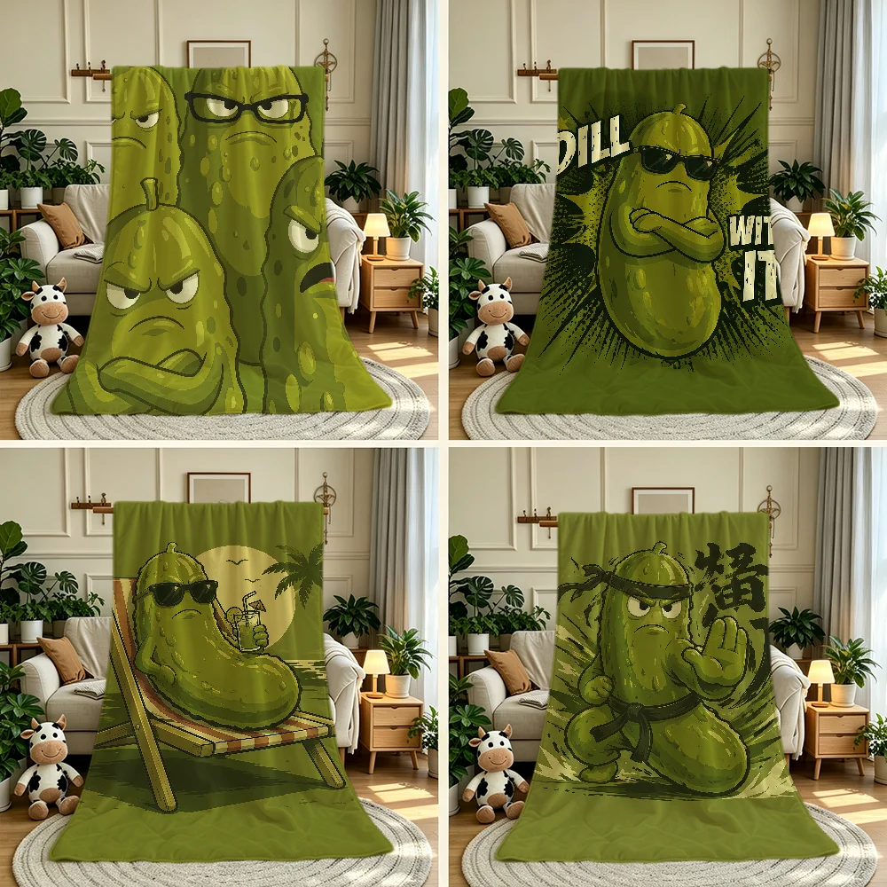 Grumpy Pickle Characters Blanket Throw Super Cosy Plush Living Room Sofa Couch Childish Birthday Gifts