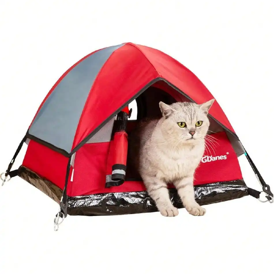 

Indoor/Outdoor Red Cat Tent For Cats And Small Dogs With Soft Pad,28012626