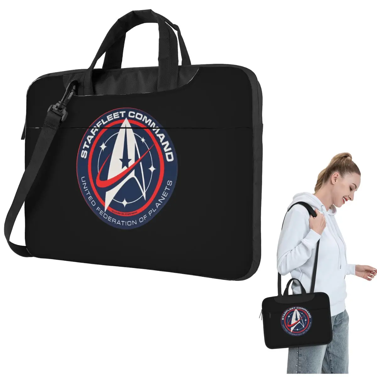Y2k Stars Treks Starfleet Commend Crossbody Laptop Bag Case Computer Bag 13 14 15.6 Inch Notebook Pouch for Macbook Pro