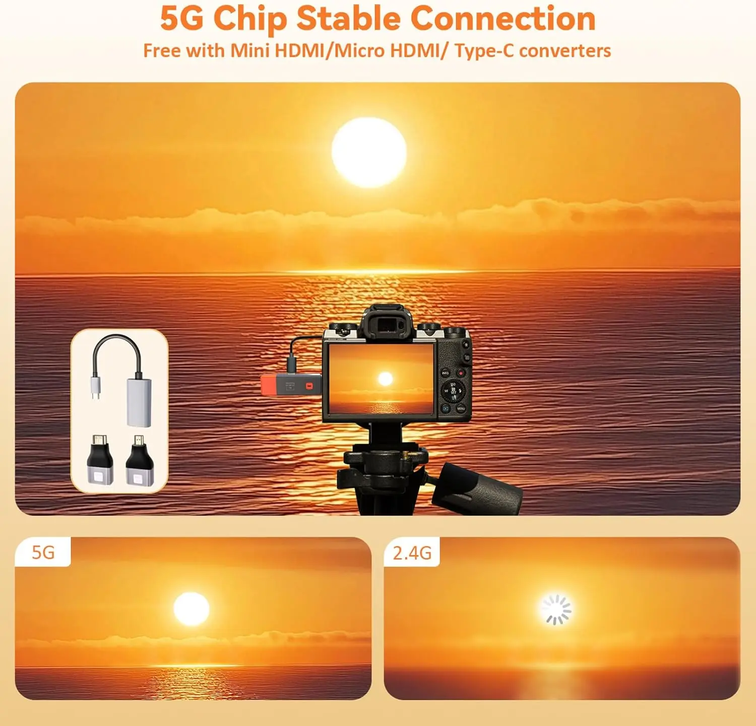 2025 1080P 50M Wireless Video Audio Transmitter Receiver Extender Display Adapter Dongle For TV Box Monitor Projector PC