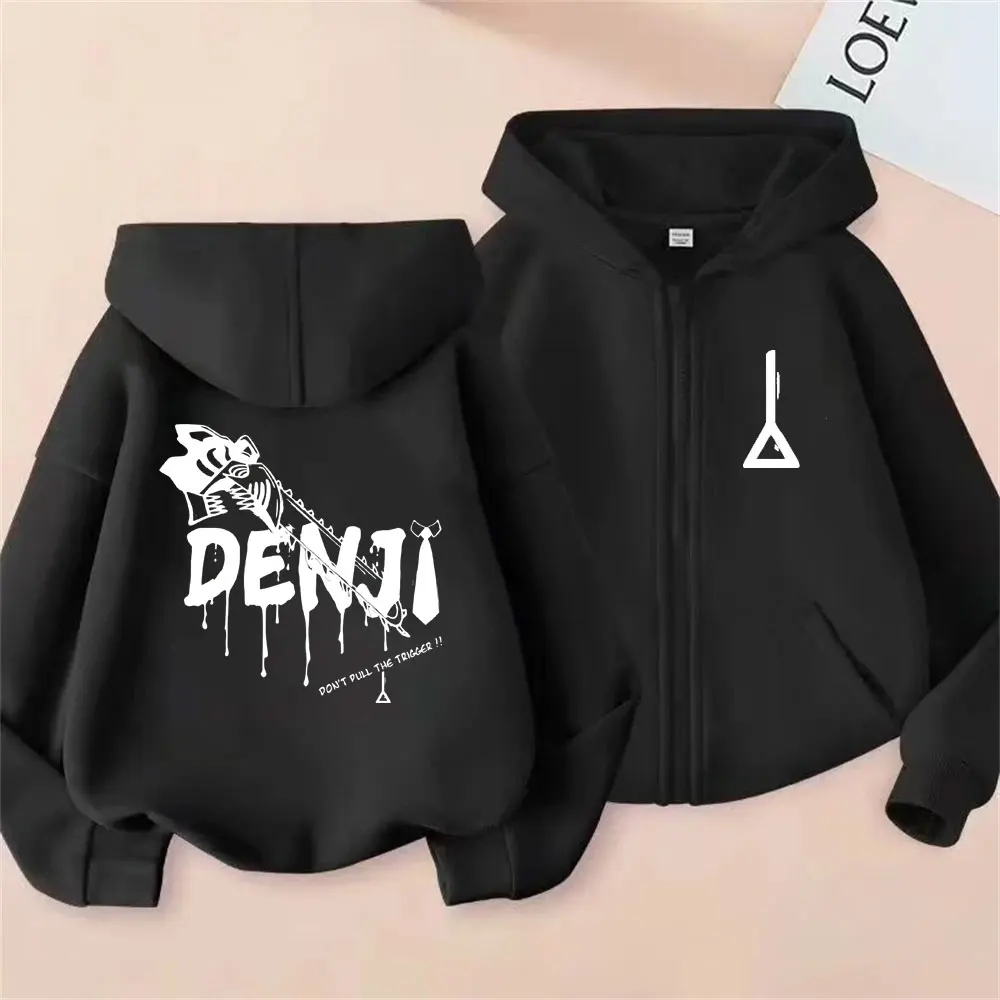 

Anime Chainsaw Man Zipper Hoodie Kawaii Denji Pochita Funny Print Hoodies Men Women Cosplay Casual Oversized Zip Up Jacket Coat