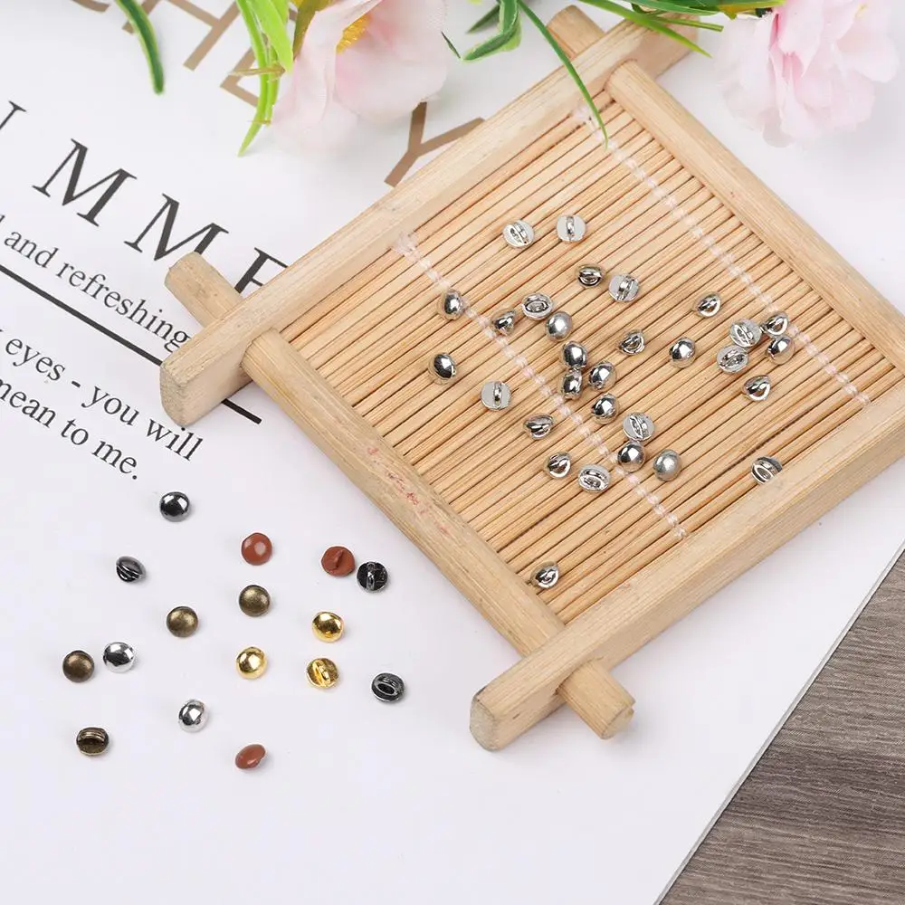 50pcs High Quality DIY Shoes Sewing Accessories  Ultra-small Buckle Belt Buckles Solid Round Buttons 1/6 Dolls Clothing
