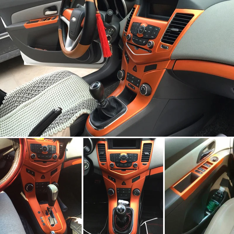 For Chevrolet Cruze Interior Central Control Panel Door Handle 3D/5D Carbon Fiber Stickers Decals Car styling Accessorie