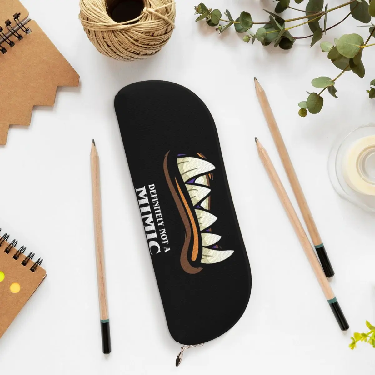 Definitivamente não é um imitador de mesa rpg gaming lápis casos bolsa de lápis grande caixa de caneta de armazenamento saco de lápis para meninos meninas presentes