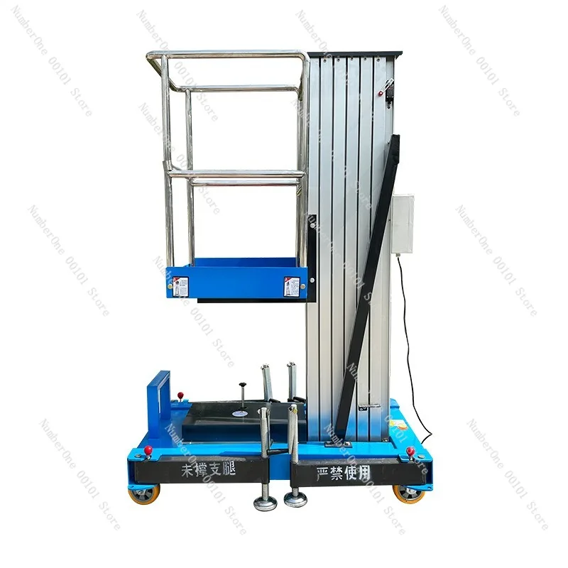 6m/8m Aerial Work Platform, Electric Hydraulic Lift, Small Mobile Aluminum Alloy Lifting Platform for Industrial Use