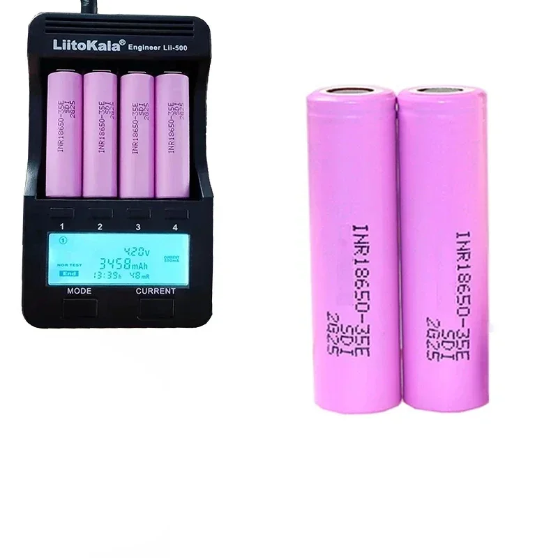 1-10PCS 35E original power 18650 lithium battery 3500mAh 3.7v 25A high power INR18650 for electrical tools