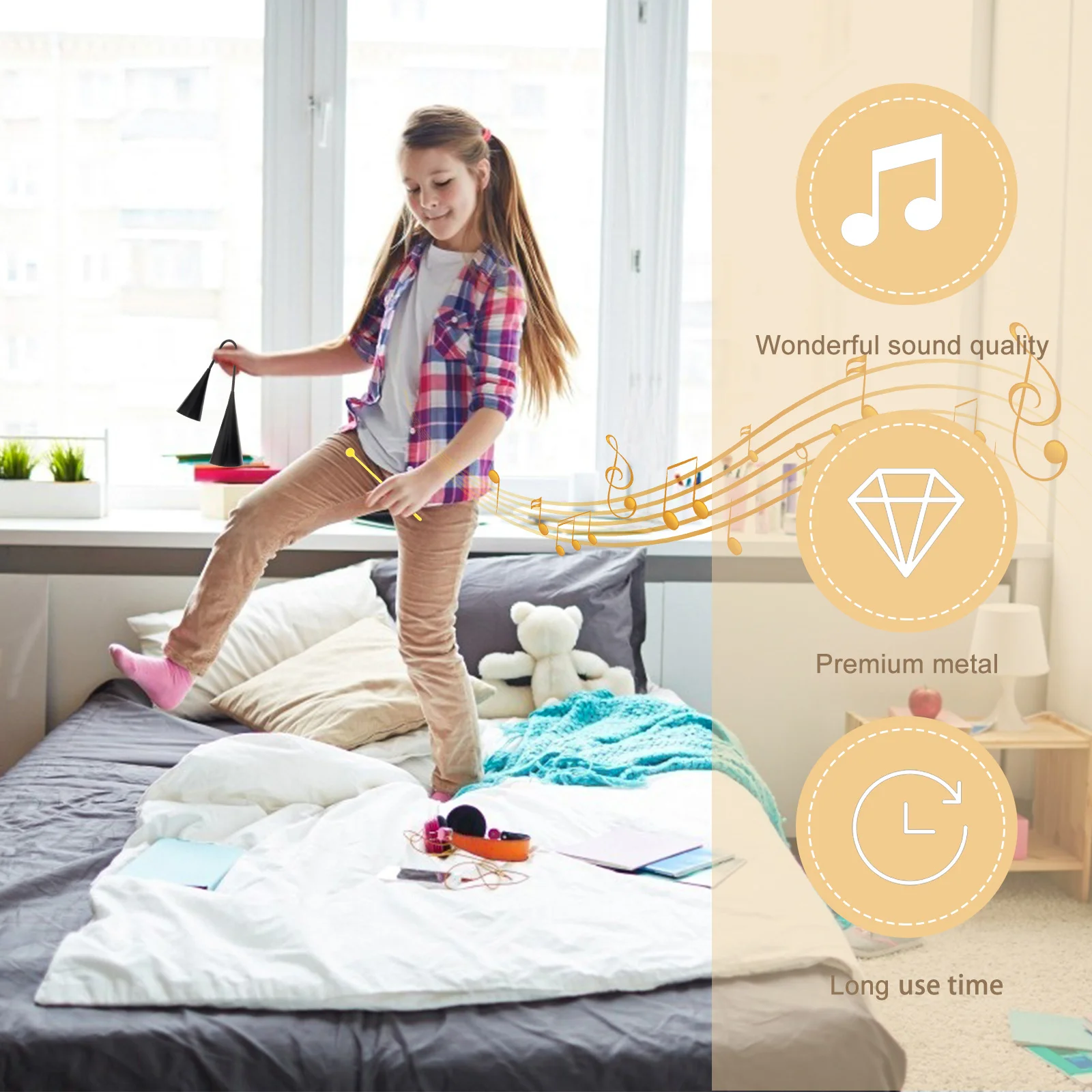 أجراس رعاة البقر المعدنية الحديدية متينة لجرس باب الفصل الدراسي، جرس الهتاف المدمج، رائع وسهل الحمل، صوت رائع كبير