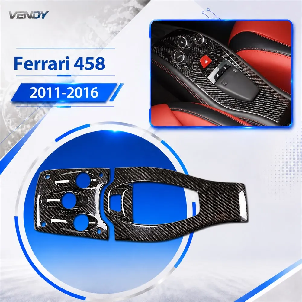 Real Carbon Fiber For Ferrari 458 2011-2016 Gear Shift Switch Panel Cover Trim Modified Parts Accessories
