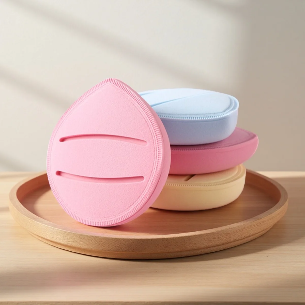 Kit com 4 Esponjas de Maquiagem Beauty Blender, Esponja de Base Profissional, Esponja Macia e Flexível, Expansível em Água