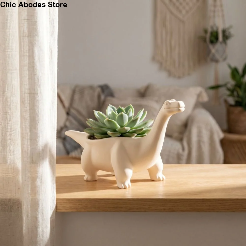 

Dinosaur Statue 3D Printed Dinosaur Flowerpot Desktop Decoration Funny Mini Flower Pot Ornaments Small Storage Office