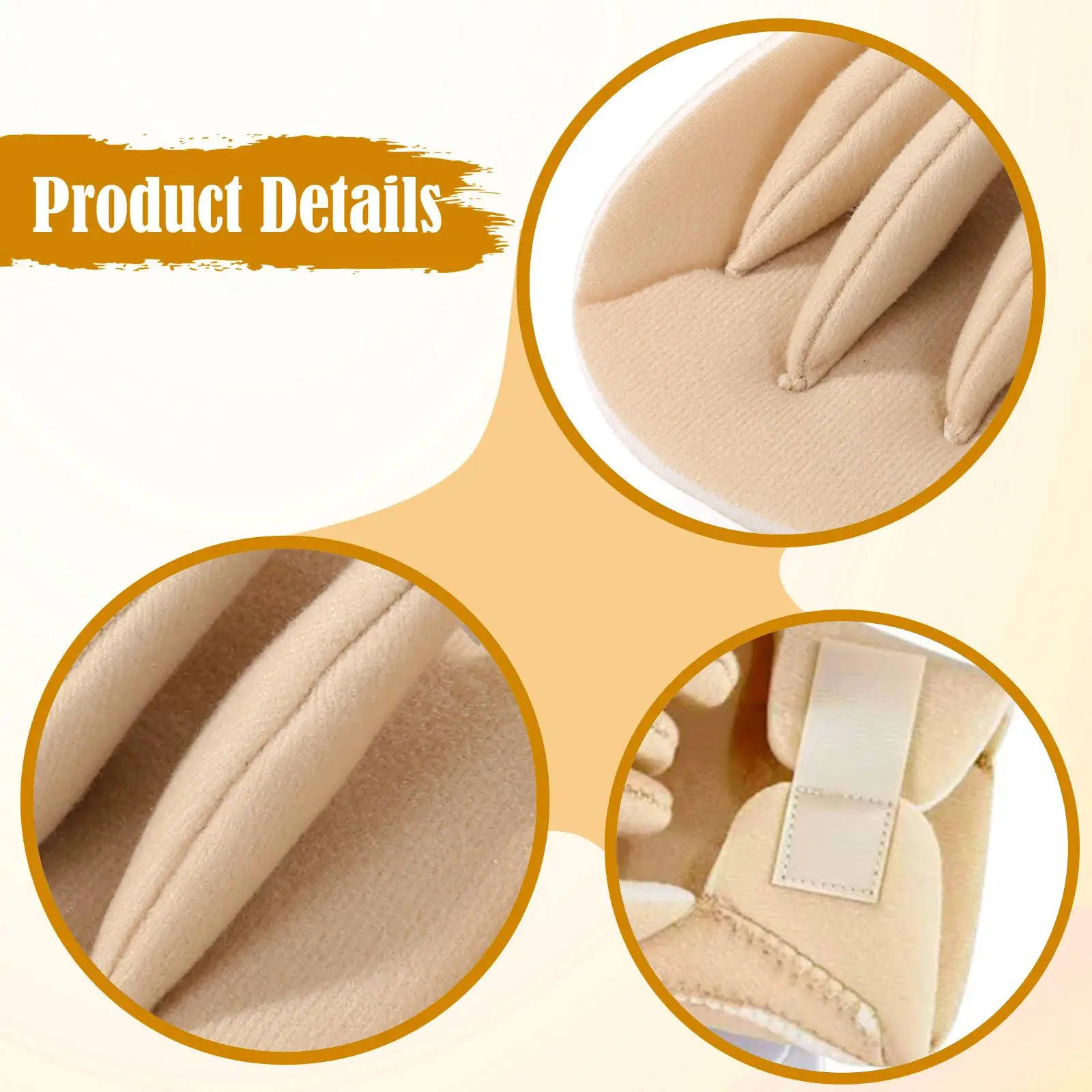 Finger Spreader Glove, Padded Cushion, Comfortable Ergonomic Aid, Hand Contracture Cushion, Palm Protector for Seniors