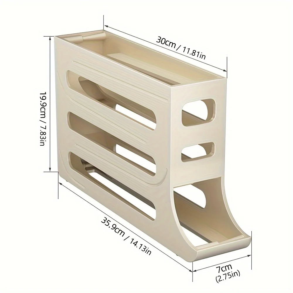 1pc Egg Basket, 4-layer Storage Box, Automatic Egg Rolling Rack Large Capacity Refrigerator Special Egg Holder Storage Organizer