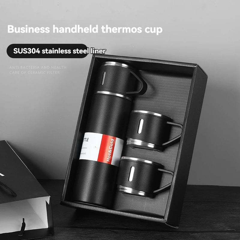 500ML Water Thermos Bottle Vacuum Flasks & Thermoses Mecup Set Thermal Cups Of Coffee Steel 304 Stainless Steel Mug Cup Fathers