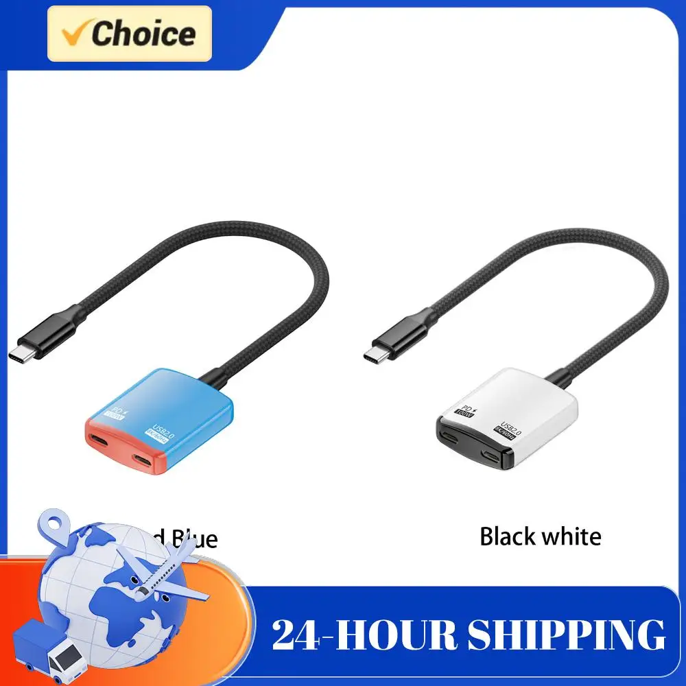 2-in-1 Type-C To AR Glasses Charging Adapter with 100W PD Fast Chargings Type-C Audio Adapter High Definition Stable Connection