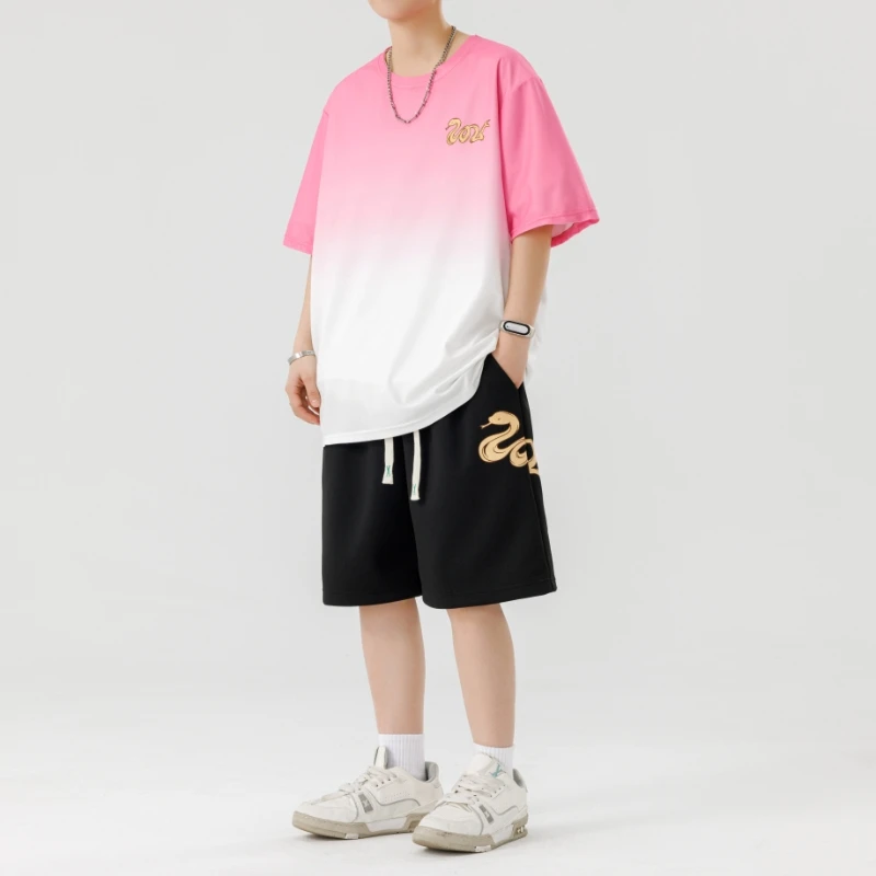 

Men's Casual 2-Piece Sportswear Set Streetwear Fashion Tracksuit Shirts and Pants Camping Beachwear Clothing Summer Shirts Set