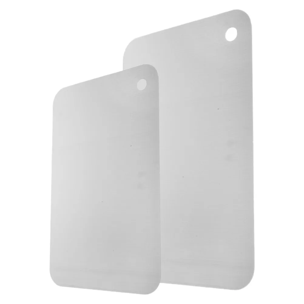 

Набор из 2-х двусторонних разделочных досок из нержавеющей стали, утолщенные, сверхпрочные, нескользящие, для мяса, овощей, сыра, для домашнего использования