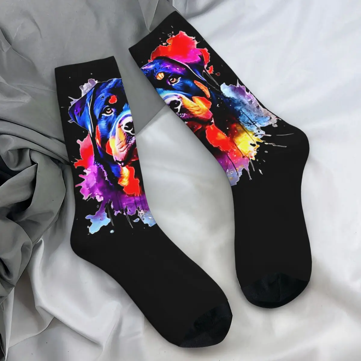 Rottweiler Dog Lover Socks Vintage Stockings Men's Medium Soft Outdoor Sports Socks Winter Custom Non Slip Socks