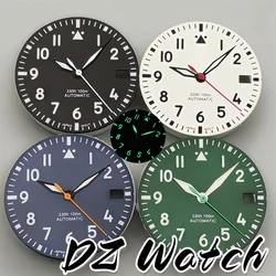 DZ classic pilot watch dial and hand set with green luminous 29mm black white blue green dial suitable for NH35 movement watches