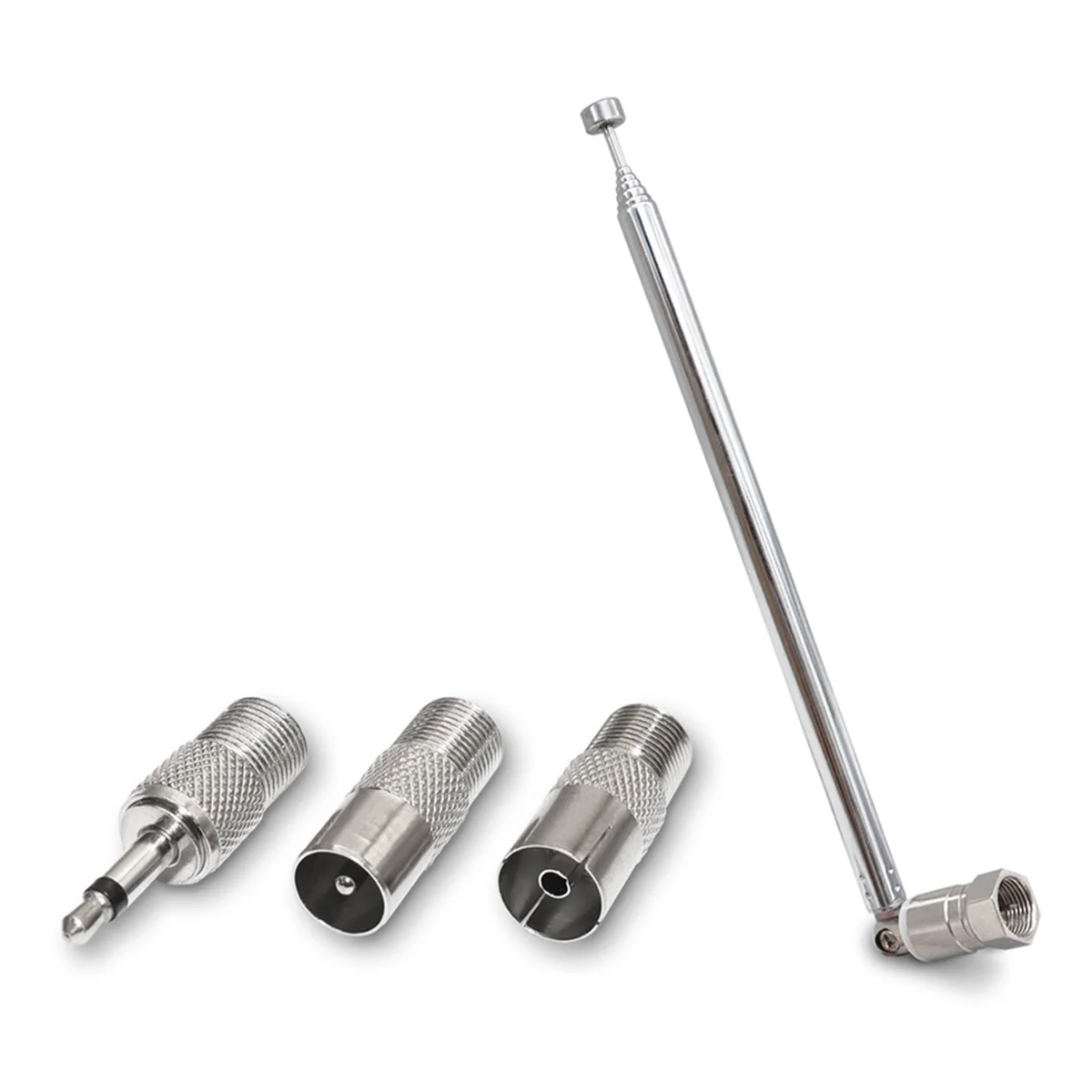 1set Telescopic FM Radio Antenna Rod Antenna 3.5mm Adapter MAV Stereo Receiver F Type Male Plug 7 Sections Antenna