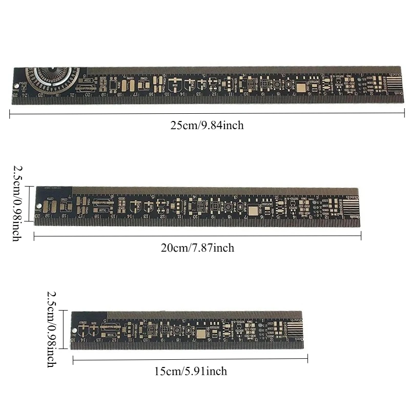 25CM 20CM 15CM PCB Ruler Multi-functional Measuring Tool SMD Diode Capacitor Resistor Chip IC Transistor PCB Reference Ruler