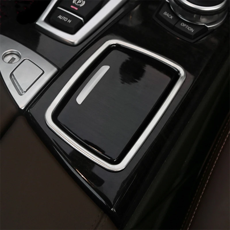 Chrome Ashtray Frame Cover Trim Auto Accessories Sequins Control Gear Shift Strip For BMW  5 Series F10 F18 520 525 Car Styling